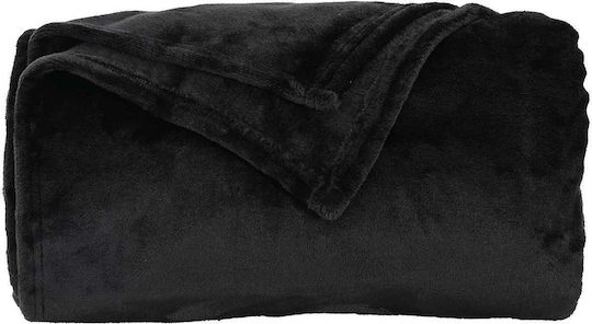 vidaXL Cuvertură Pentru Canapea 3 Locuri Polar Fleece 240x270 cm Neagră