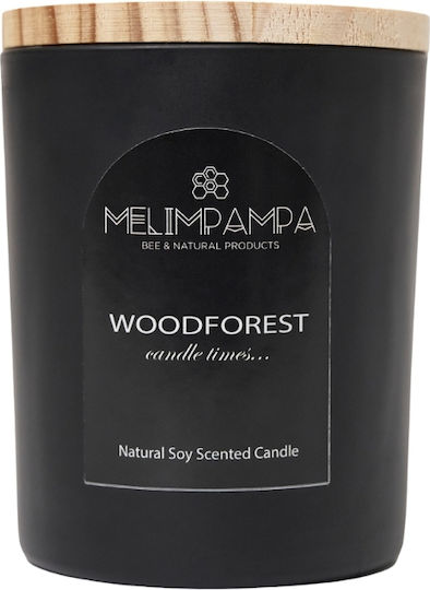 MeliMpampa Lumânare Aromatică din Soia în Borcan Pădure de Lemn