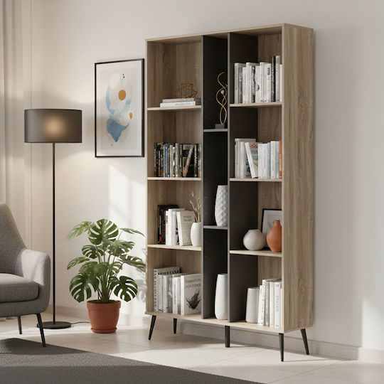 Bücherregal Zezan Sonoma-Anthrazit / Sonoma-Anthrazit 114cm / 114x30cm / 30x200.5cm / 200.5cm