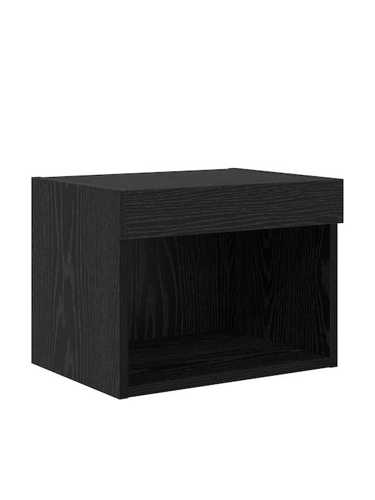 Wohnzimmer TV-Einheit Black Beech mit Vitrine & Beleuchtung L100xB30xH30cm