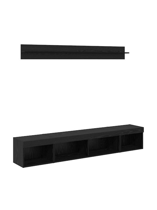 Wohnzimmer TV-Einheit Black Beech mit Beleuchtung L40xB30xH30cm