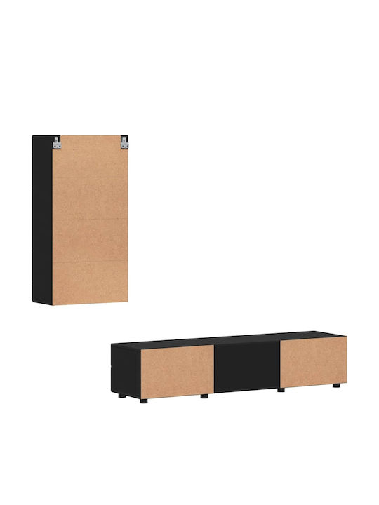 Bibliotecă Living Neagră L150xL39xÎ30cm