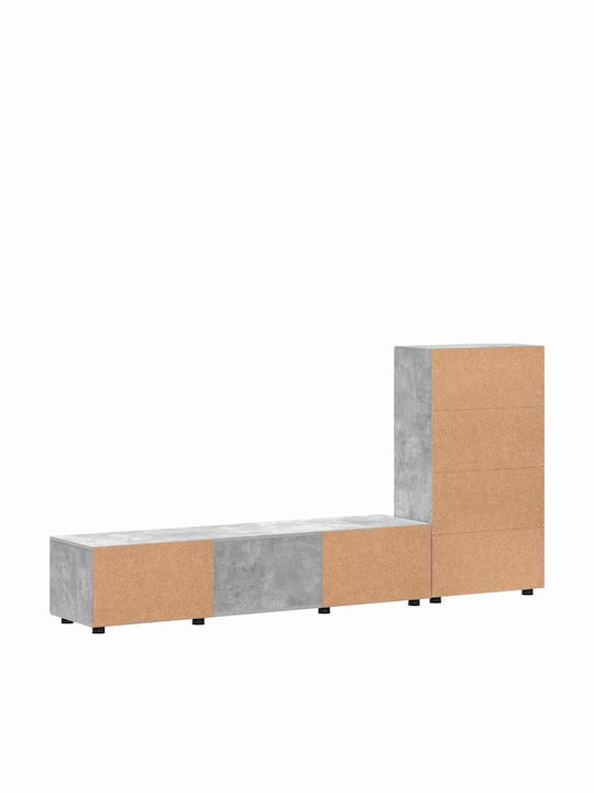 Bibliotecă Living Gri L150xL39xÎn30cm
