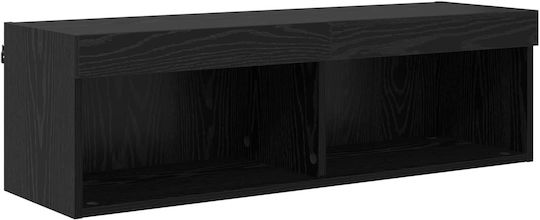 Living Room TV Unit with Lighting Black Beech L40xW30xH30cm