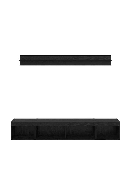 Wohnzimmer TV-Einheit Black Beech mit Beleuchtung L40xB30xH30cm