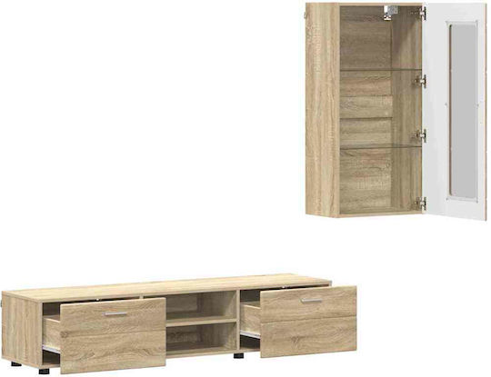 Wohnzimmer TV-Einheit Eiche Sonoma M150xB39xH30cm