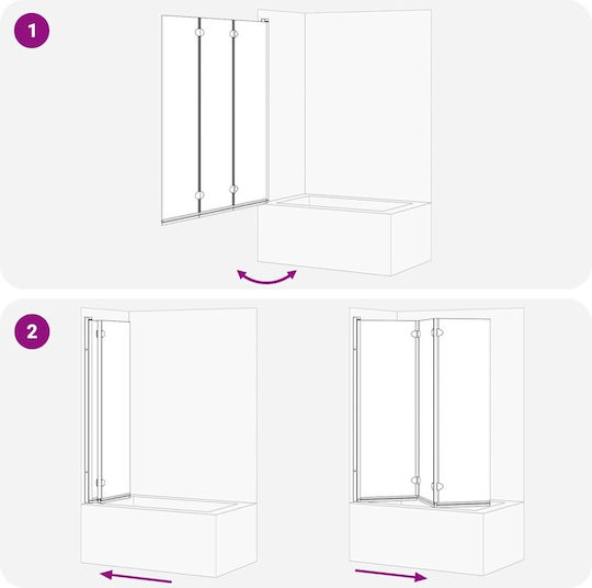 vidaXL Cabin for Shower with Foldable Door 70x130cm Clear Glass Black