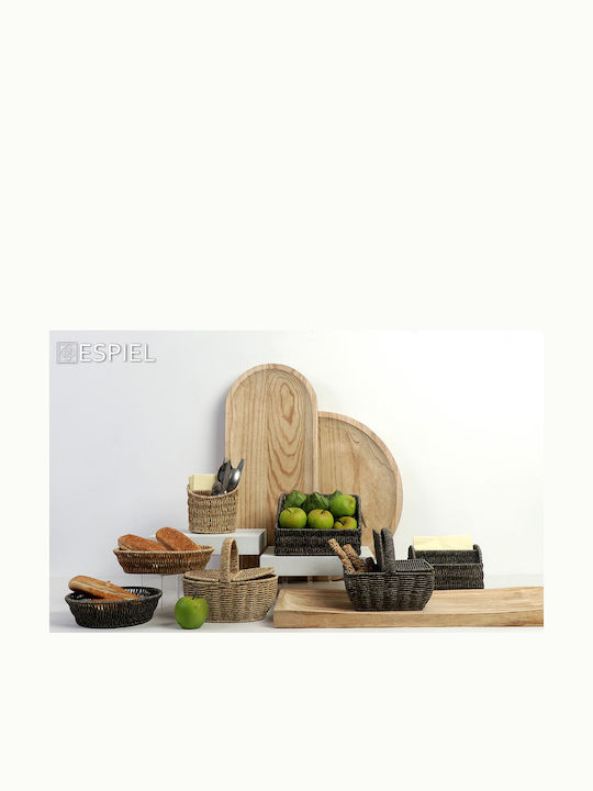 Espiel Set of Decorative Baskets Rattan Beige 19x16x13cm 3pcs