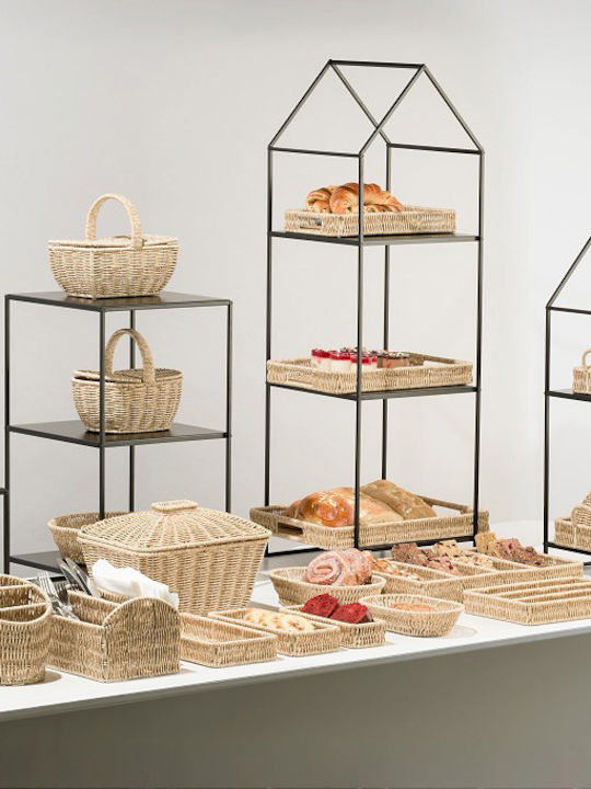 Espiel Set of Decorative Baskets Rattan Beige 19x16x13cm 3pcs