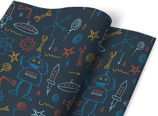 Autocolant Decorativ Reînnoire Mobilier Robot Rachetă Ufo 100x50 Cm Autocolant Decorativ Reînnoire Mobilier Robot Rachetă Ufo 100x50 Cm