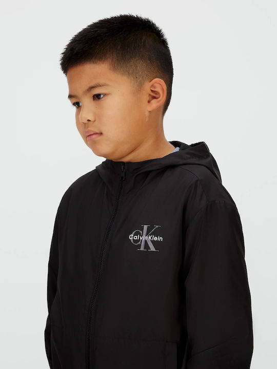 Παιδικό Casual Μπουφάν Αντιανεμικό με Επένδυση Ck Black