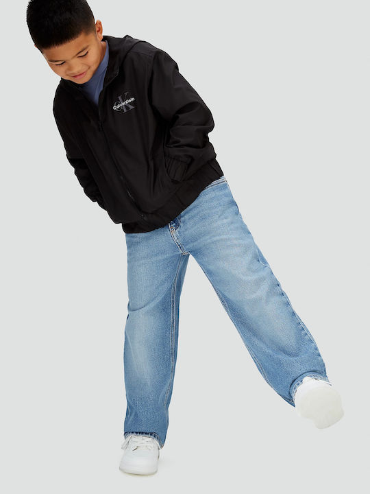 Παιδικό Casual Μπουφάν Αντιανεμικό με Επένδυση Ck Black