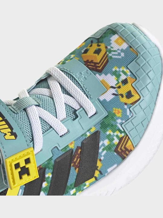 Minecraft Fortarun 4.0 Kids Sports Shoes Running with Hoop & Loop Closure Green