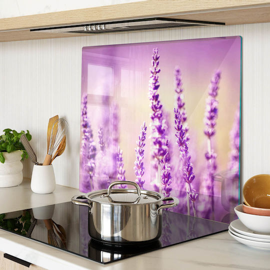 Glas Schneidebrett Schutzplatte Für Küchenarbeitsplatte Gehärtetes Glas Lavendel 60x52 cm