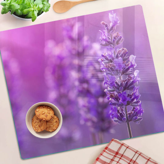 Multipurpose Glass Kitchen Board Tempered Glass Lavender 60x52 Cm