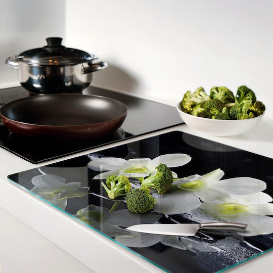 Multipurpose Glass Kitchen Board Tempered Glass Orchid 60x52 Cm