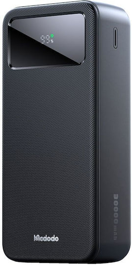 Mcdodo MC-4240 Power Bank 30000mAh 22.5W με 2 Θύρες USB-A και Θύρα USB-C Μαύρο