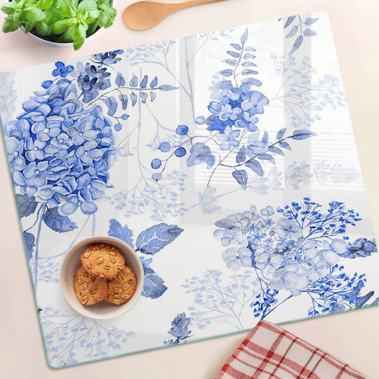 Dekorative Schutz Glas Schneidefläche Küchenplatte Mit Blumenmuster 60x52 cm
