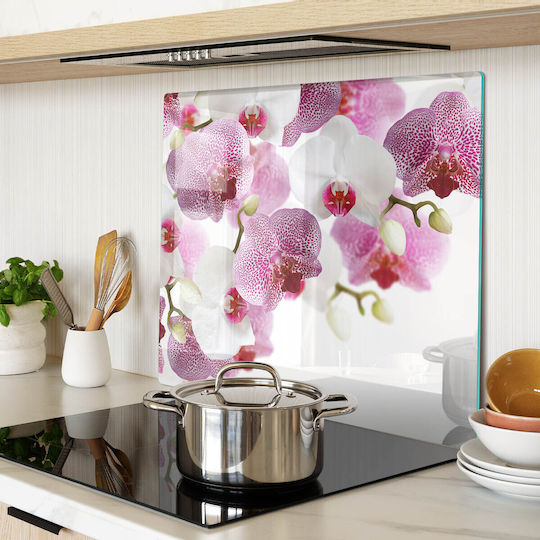Glas Schneidebrett Küchen Dekoratives Design Gehärtetes Glas Orchidee 60x52 cm