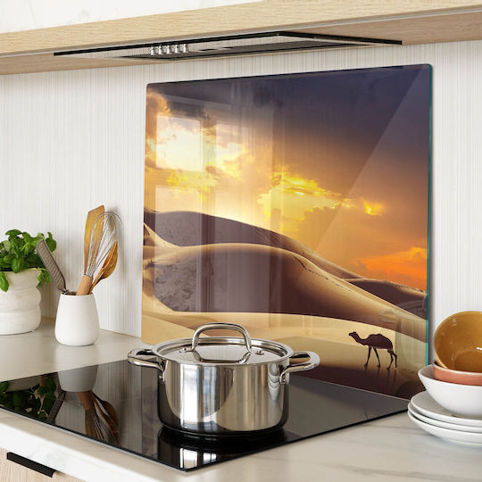 Glass Kitchen Board Print Tempered Glass Sahara Camel 60x52 Cm