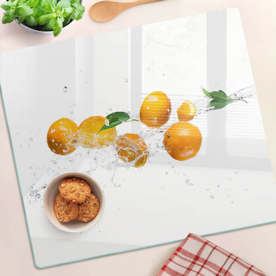 Robuste Dekorative Glas-Schneidefläche Küchen Orangen Wasser 60x52 cm