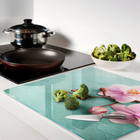 Decorative Protective Glass Kitchen Counter Board Orchid 60x52 Cm