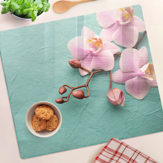Decorative Protective Glass Kitchen Counter Board Orchid 60x52 Cm