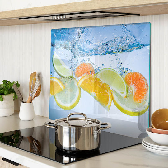 Glass Kitchen Board Counter Protection Water Citrus 60x52 Cm