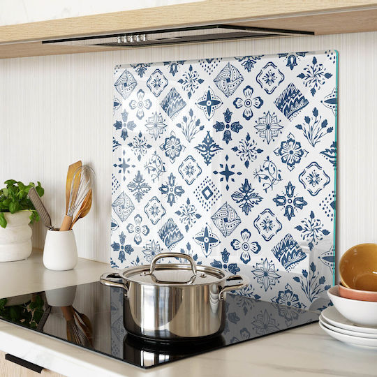 Glass Kitchen Cutting Board Print Tempered Glass Floral Design 60x52 Cm
