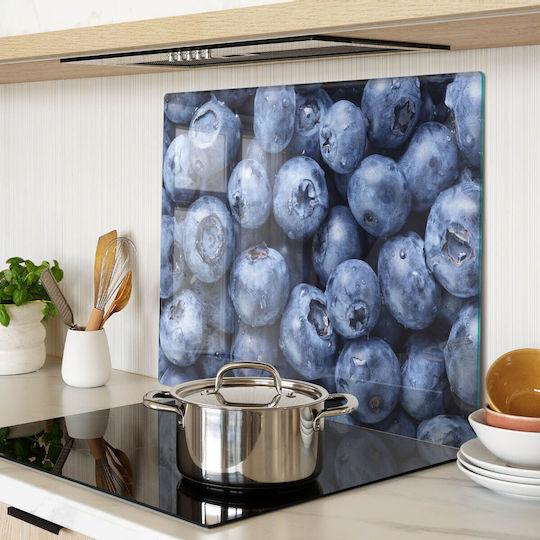 Glass Kitchen Cutting Board Modern Design Tempered Glass Blueberry 60x52 Cm