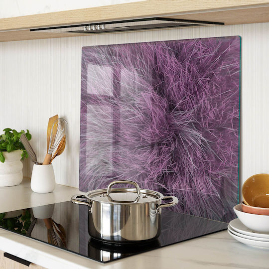 Counter Protection Surface Tempered Glass Kitchen Pink Fur 60x52 Cm