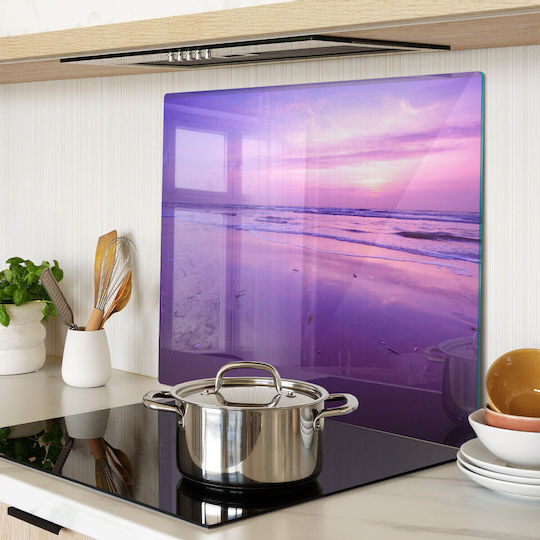 Glas Schneideplatte Servierteller Sonnenuntergang Über Das Meer 60x52 cm