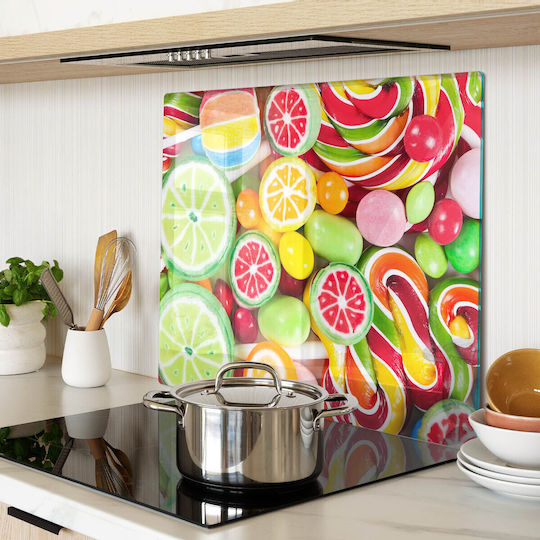 Schneidebrett Schutzplatte Hartes Glas Küchen Mehrfarbige Süßigkeiten 60x52 cm Schneidebrett Schutzplatte Hartes Glas Küchen Mehrfarbige Süßigkeiten 60x52 cm