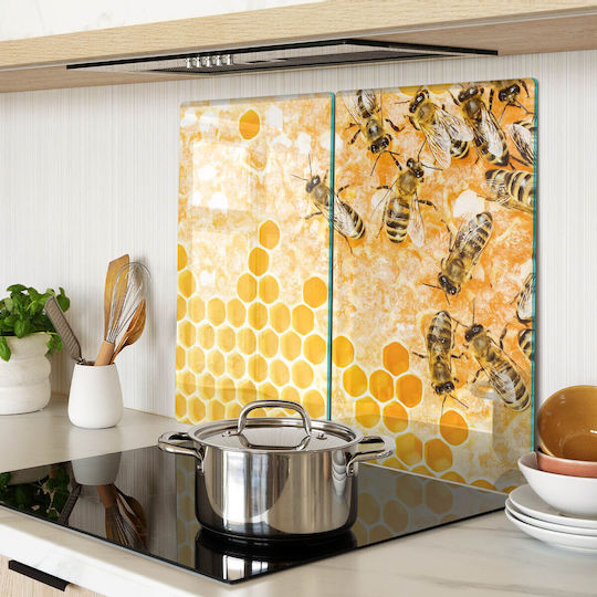 Glass Serving Chopping Board Workers Bees 2x30x52 Cm