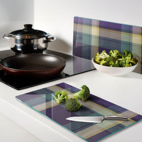 Tăviță Decorativă Protectoare Din Sticlă Pentru Blat De Bucătărie Cu Textură Plasă 2x30x52 Cm