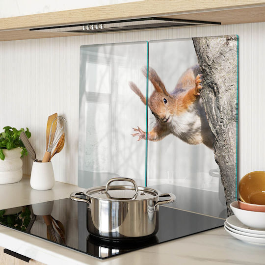 Glass Kitchen Countertop Decorative Protective Squirrel 2x30x52 Cm