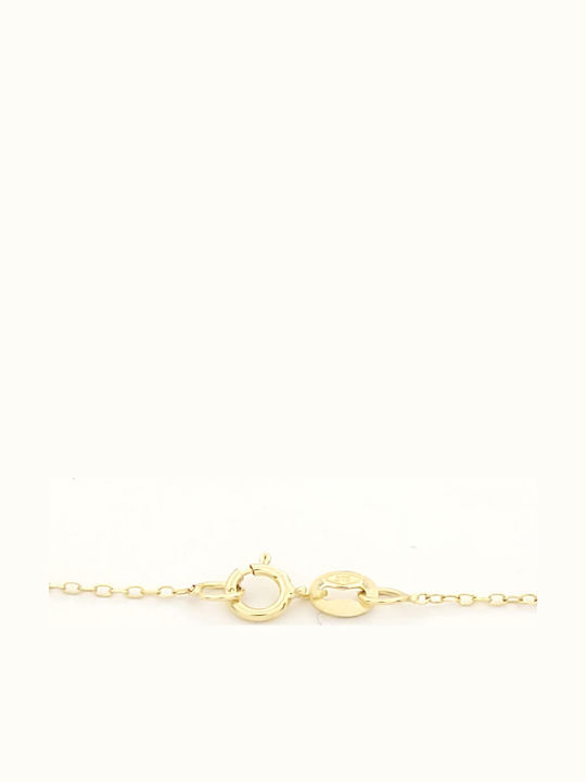 Necklace with design Tear from Gold 9 K with Zircon