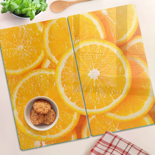 Dekorative Glas-Schneidefläche Küchen Hochwertige Scheiben Orange 2x30x52 cm