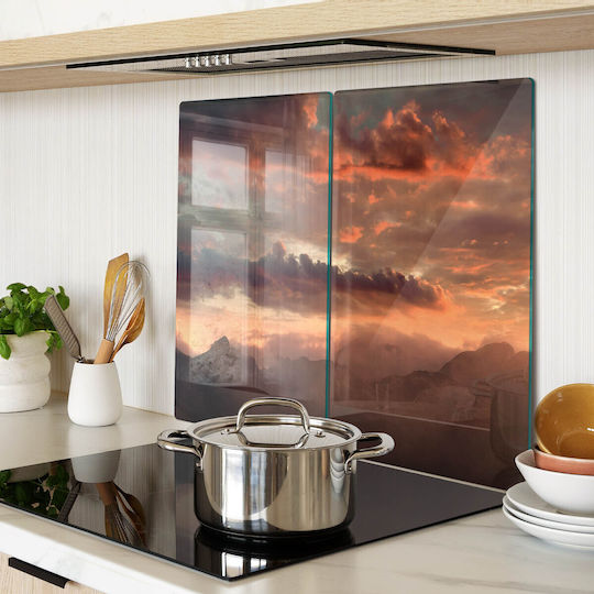 Glass Serving Cutting Board Mountain Of The Western Sunset 2x30x52 Cm