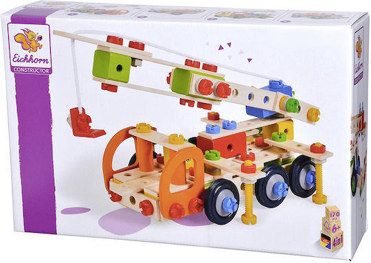 Eichhorn Παιχνίδι Κατασκευών Ξύλινo Constructor Crane Trucks
