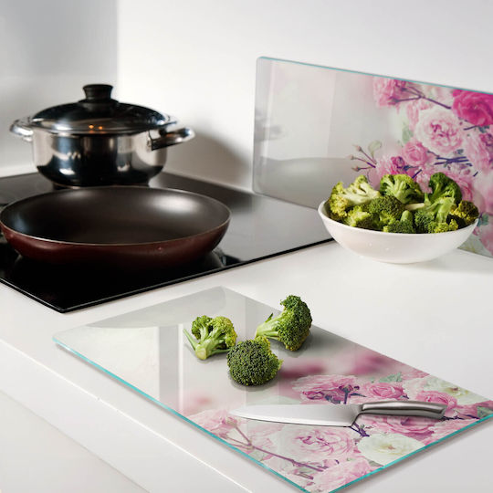 Moderner Glas Schneidebretter Blumen Wildrose 2x30x52 cm
