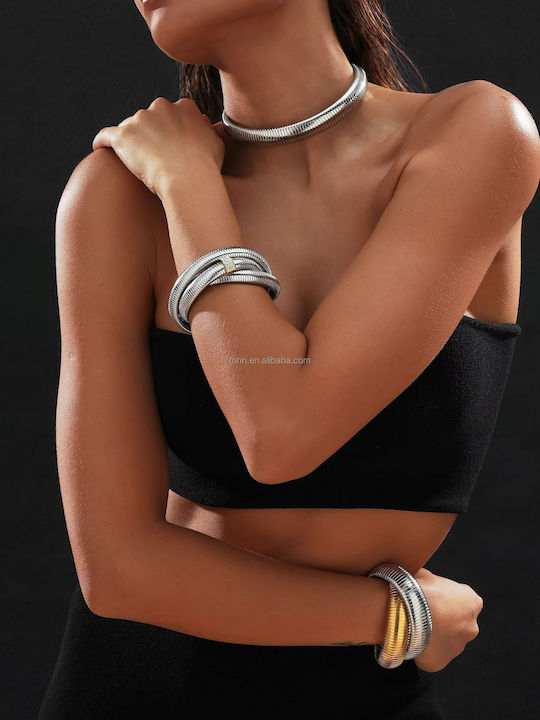 Enotia Damen Armband aus Stahl Vergoldet mit Zirkon