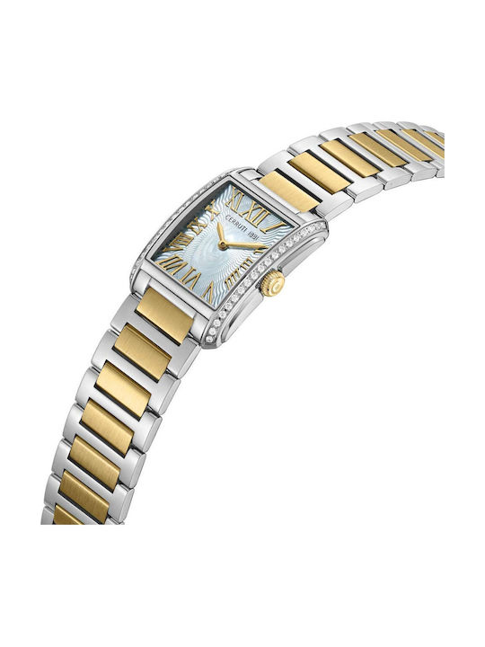 Cerruti Crystals Two Tone Ceas de Damă cu Auriu Brățară Metalică