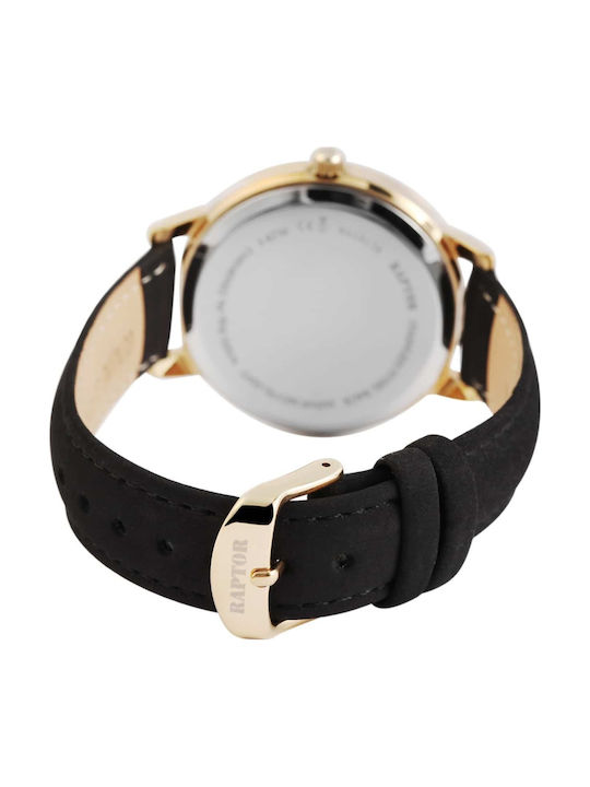 Raptor Damen Uhr mit Schwarz Lederarmband