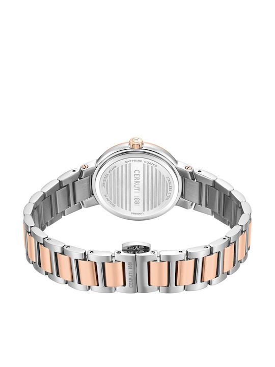 Cerruti Crystals Two Tone Ceas de Damă cu Auriu Brățară Metalică