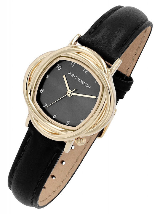 Just Watch Women's Watch with Black Leather Strap