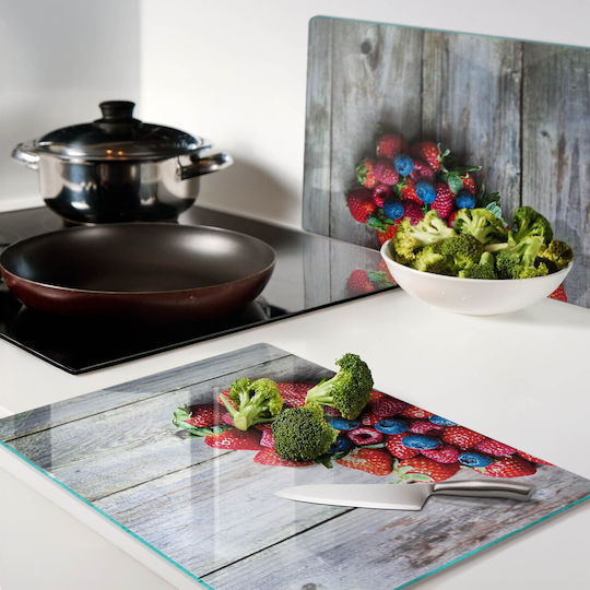 Glass Chopping Surface Design Fruit Heart Print 2x40x52 Cm
