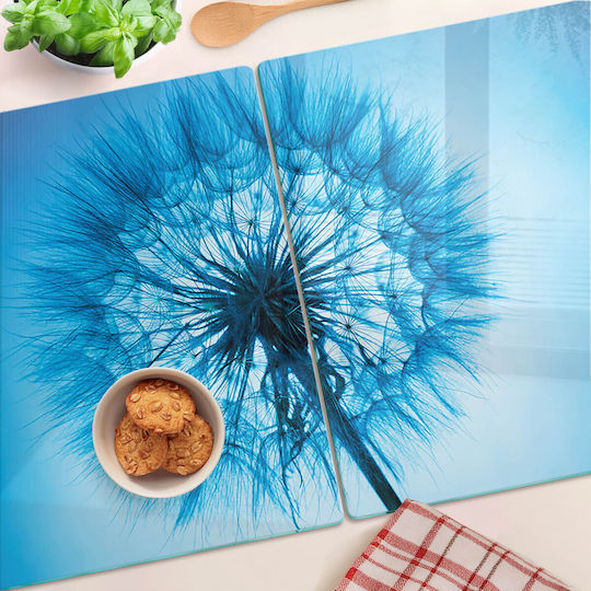 Glas Schneidebrett Küchenarbeitsplatte Dekorative Schutzplatte Taraxacum 2x40x52 cm