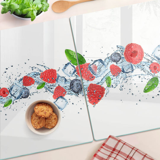 Tocătoare De Bucătărie Decorativă Din Sticlă Fructe De Pădure Înghețată 2x40x52 Cm