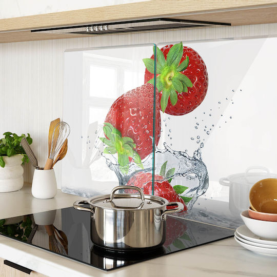 Glas Schneidefläche Für Küchen Mehrzweck Abgefallene Erdbeeren 2x40x52 cm